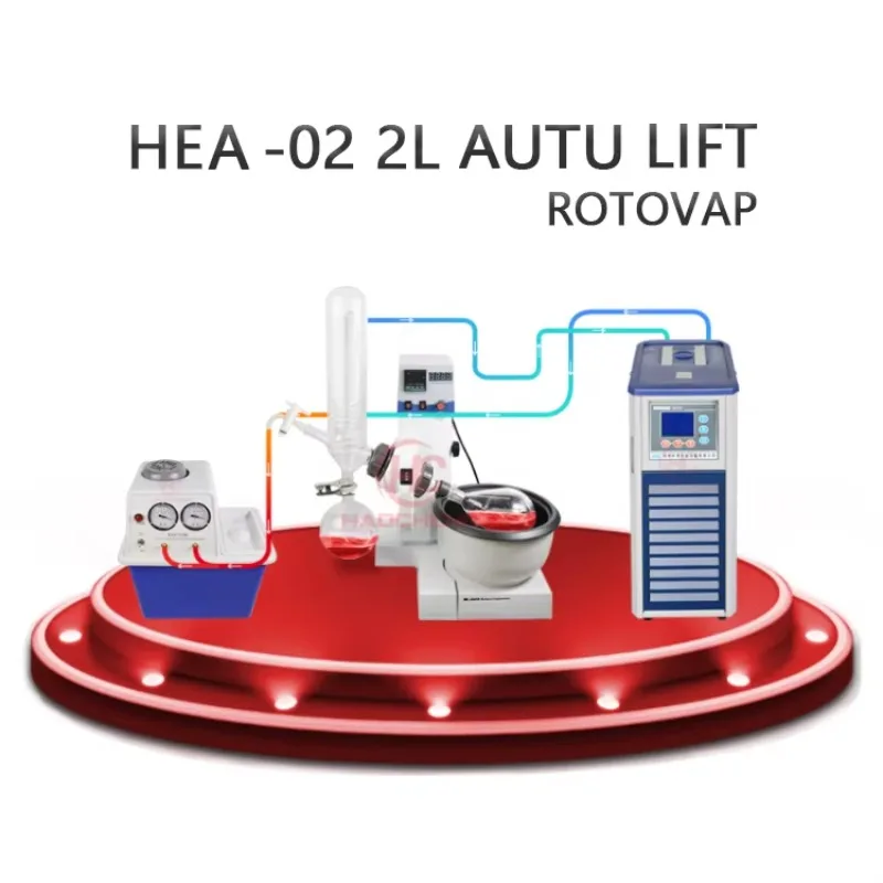 

China Manual Lifting Lab Scale Glass Rotovap Reflux Evaporation Crystallization Equipment RE-201D 2 Liter Rotary Evaporator