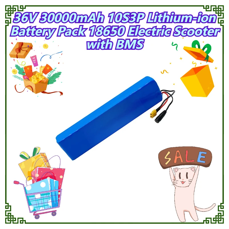 

36V 30000mAh 10S3P Lithium-ion Battery Pack 18650 Electric Scooter with BMS