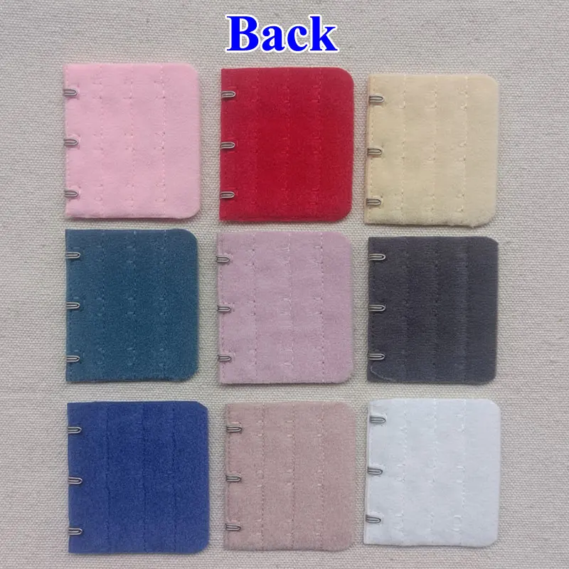 3-Row 3-Hook Bra Extender with Stainless Steel Hooks for Bras, Adjustable Extra Length Soft Velvet Back Closure (Multi Colors)