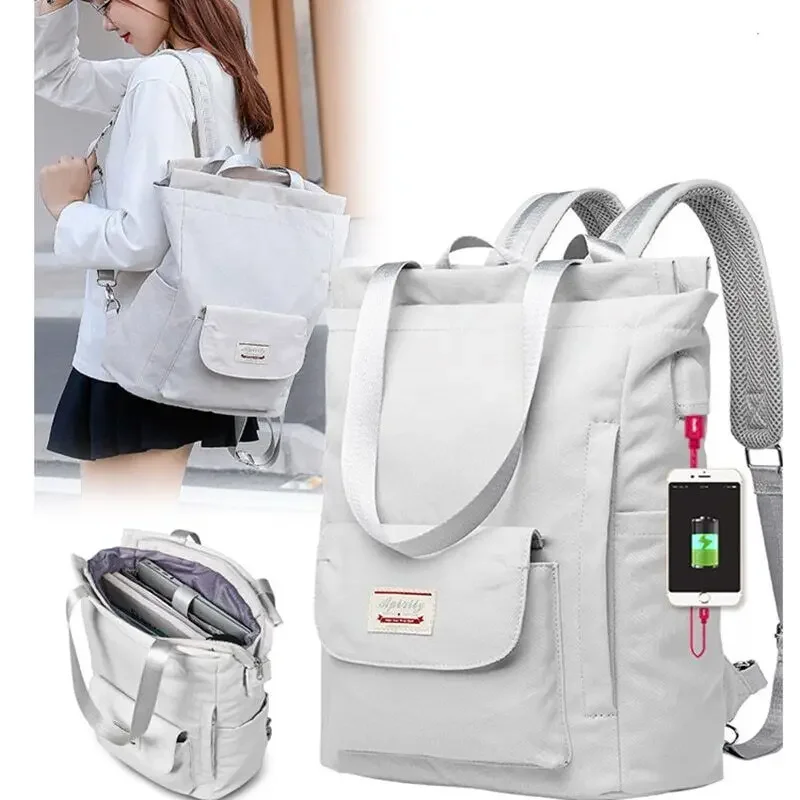 2023 Fashion Women Shoulder Bag for Laptop Waterproof Oxford Cloth Notebook Backpack