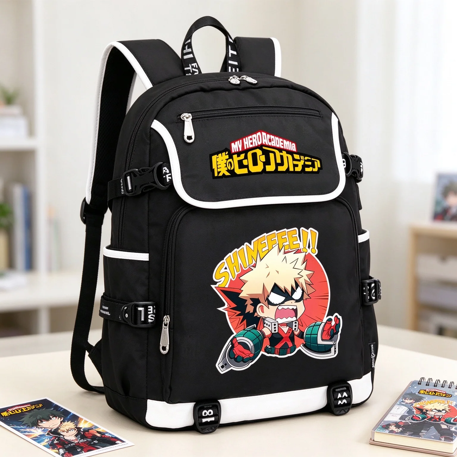 Anime Large School Bags Women Bagpack Bakugou Katsuki Bookbag USB Charging Laptop Backpack Oxford Travel Backpack