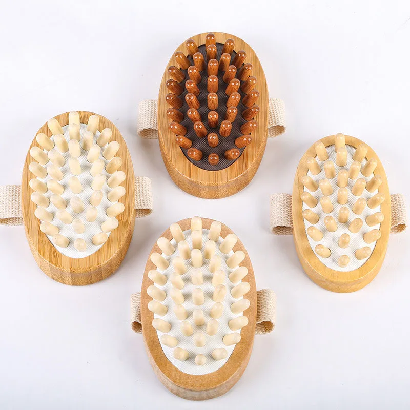 Wooden Massage Comb Acupuncture Massager Soothing Scalp Body Airbag Wood Brush Essential Oil Spa Massage Tool Durable Bath Brush