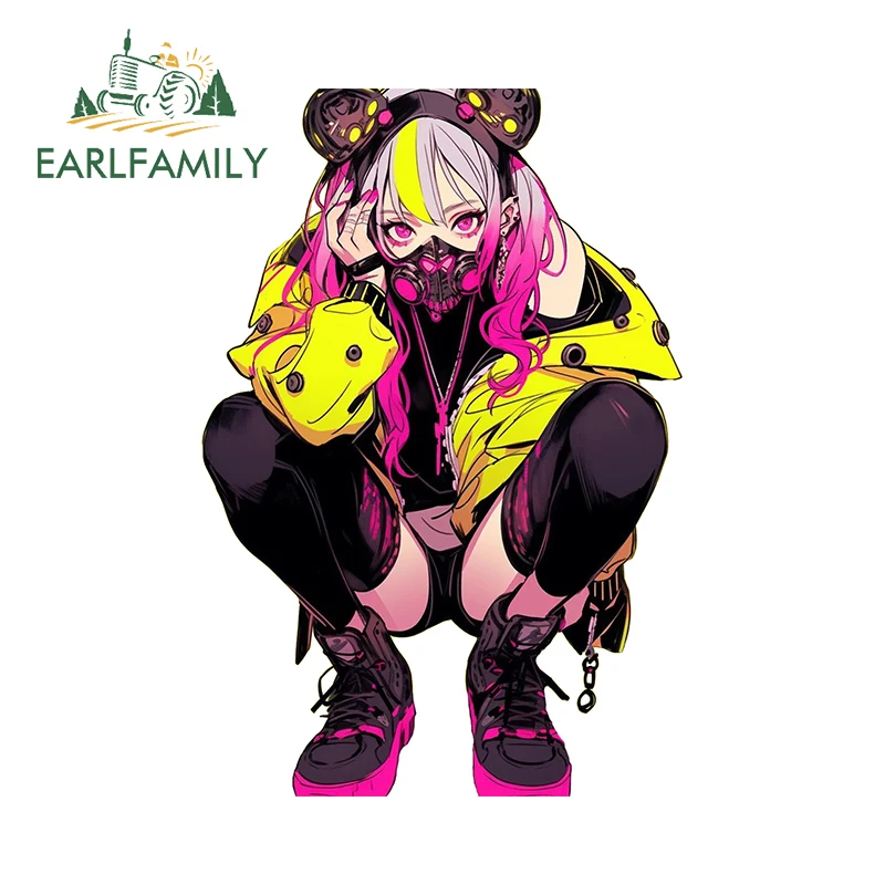 

EARLFAMILY 13 см x 8,8 см Индивидуальная Городская Девушка Красочные автомобильные наклейки Fanart маска Эстетическая Автомобильная наклейка Забавный устойчивый к царапинам Декор