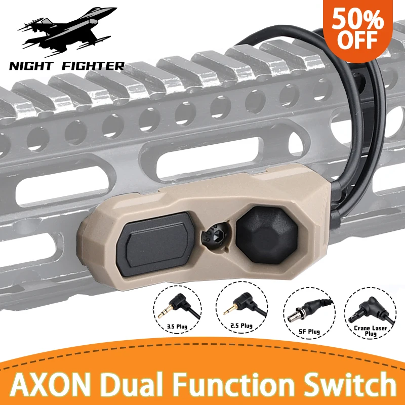 Tactical Axon Pressure Switch Remote Dual Function Tail for PEQ-15 DBAL-A2 MAWL NGAL Laser M300 M600 Weapon Scout Flashlight