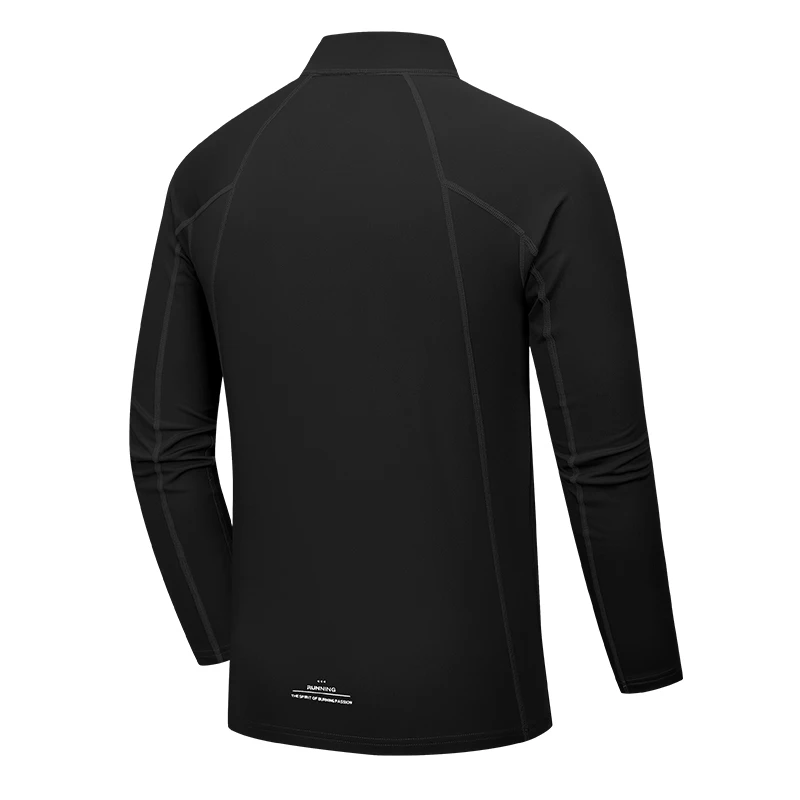 Мужская тренировочная рубашка с полумолнией для выступлений, эластичный топ из полиэстера 90/10 с 4 иглами для тренажерного зала, бега, баскетбола и зимних тренировок