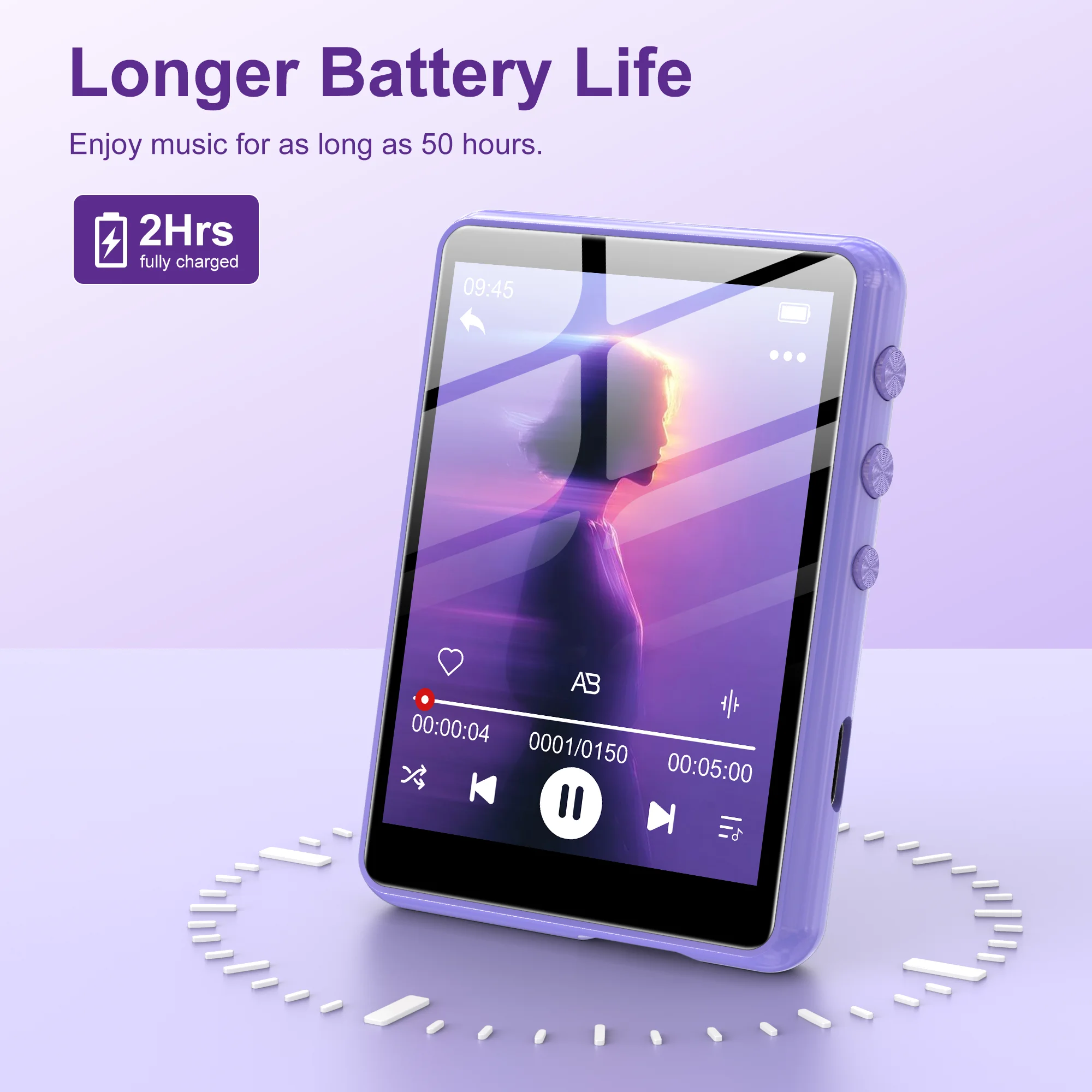 64 GB MP3-MP4-Player, 2,4-Zoll-Touchscreen, HiFi-Klang ohne Qualitätsverlust, Bluetooth 5.3, UKW-Radio, tragbarer Musikplayer, erweiterbar auf 128 GB. – Detail 11