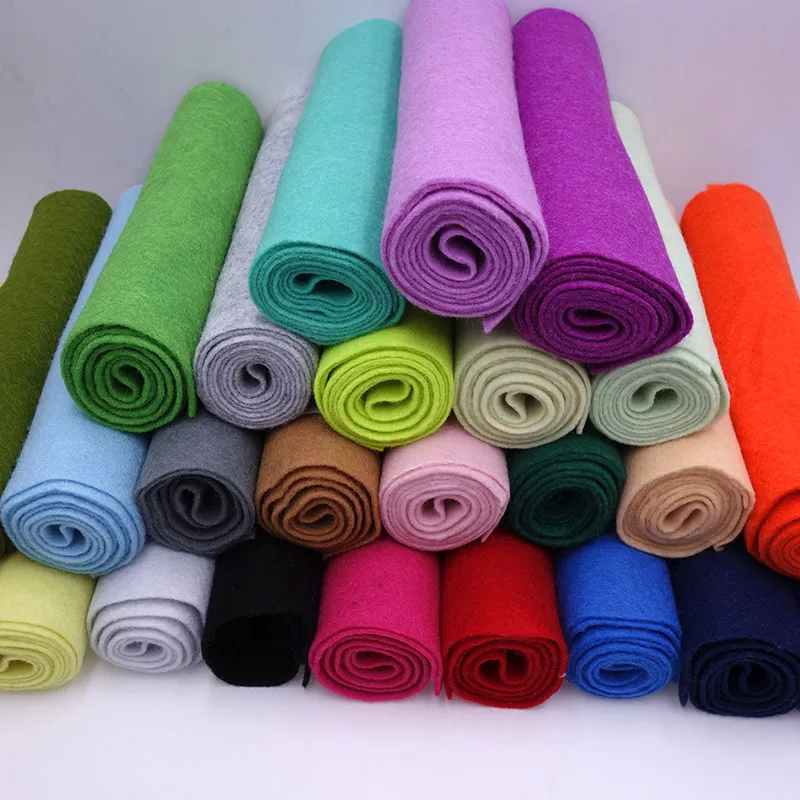 90CM Wide Soft Felt Fabric Non-woven Felt Fabric Sheet DIY Sewing Dolls Crafts Material 1.4mm Thick