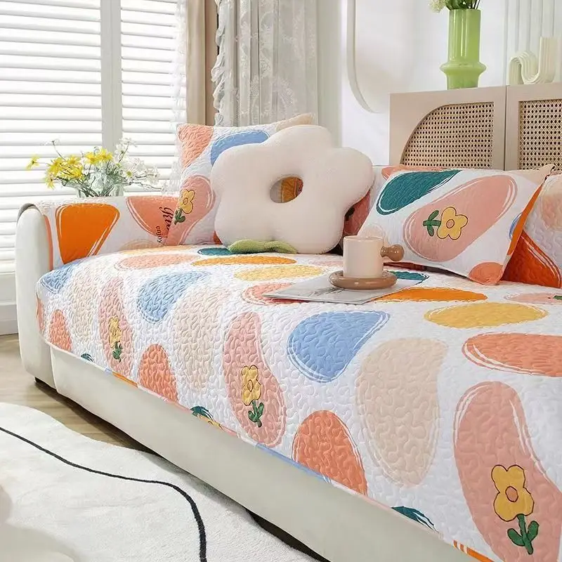 

Korean Style Pure Cotton Sofa Cover Cushion for All Seasons Living Room Non-slip Sofa Seat Cover Couch Slipcover Sofa Towel