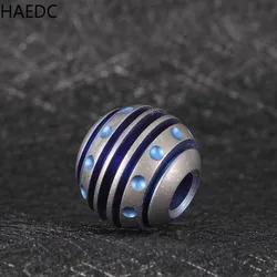 CNEDC Blue Titanium Alloy Beads Ball Shape Paracord Pendant Bead Car Keychain Accessories