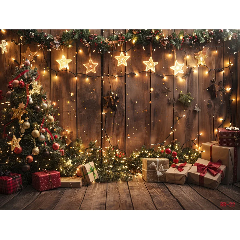 Christmas Day Flower Wreath Photography Backdrops Props Indoor Decoration Winter Wonderful Xmas Eve New Year Background RD-05