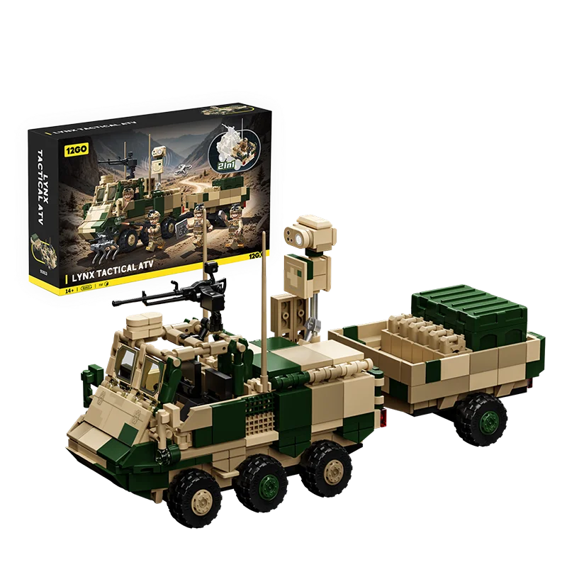 With Box Big Sale decompress Toy 91013 Lynx 6x6 Tactical ATV Building Blocks 2 In 1 Transform Military Model Bricks Educational