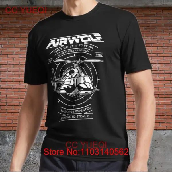 Airwolf Active T-Shirt Logo Men's Black T-Shirt Funny Size S to 5XL