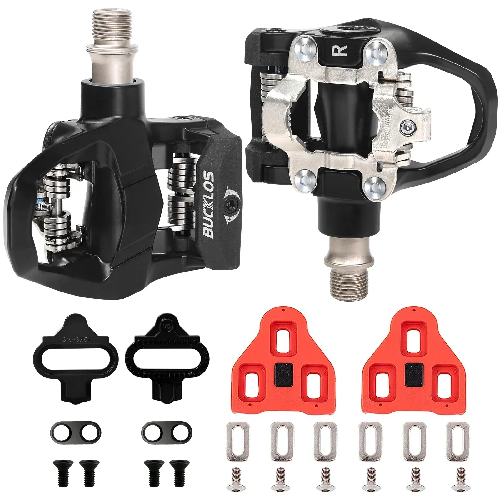 AliExpress BUCKLOS Bicycle Clipless Pedal for Look Delta System Aluminum Alloy Bike Self-locking Pedal for SPD System Dual Road Bike Pedals