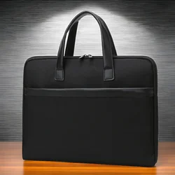 Männliche Aktentasche große Kapazität Büroarbeit tragbare Tasche Oxford Handtasche für Laptop A4 Datei Männer Business Document Case