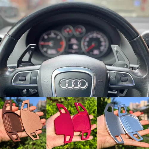 2 uds paletas de volante extensiones de cambios para Audi A4 B8 A3 8P S3 A5 A6 S6 C6 Q5 A8 R8 TTS MK2 8J Avant DSG estilo de coche