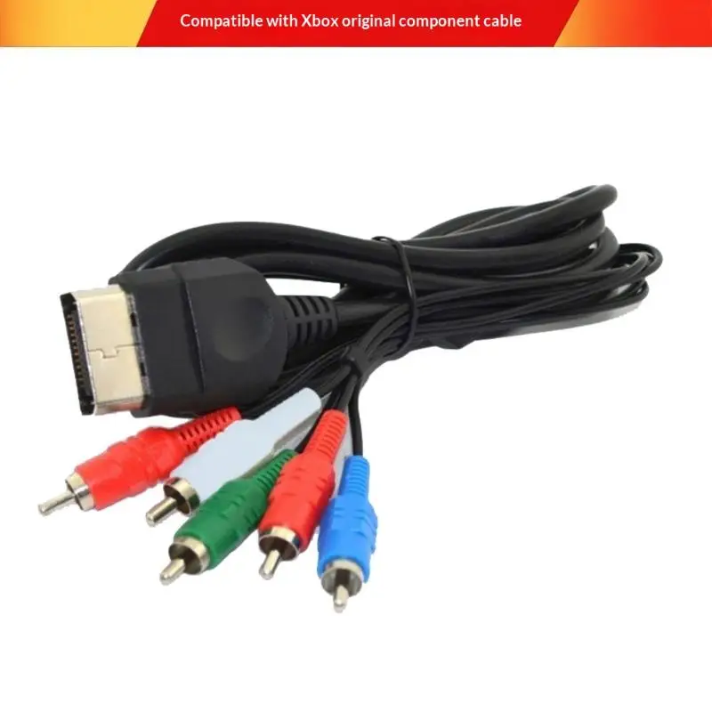 Component AV Cable 1.8M Plug and Play Shielded Audio Video Cord for Retro Game Console TV Gaming Use