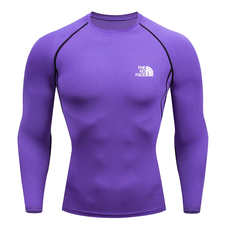 Men's long-sleeved compression T-shirt, quick-drying, slim-fit design, perfect for training, strength workouts, running, and fit view 6