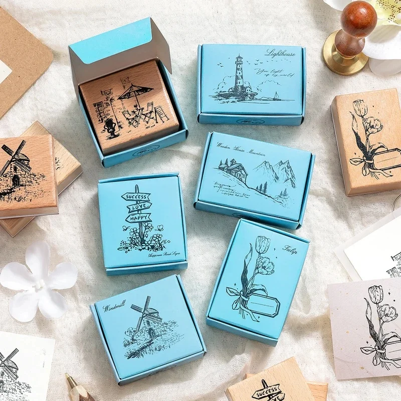 Vintage Wooden Rubber Stamps, - đánh giá và giá Scrapbooking