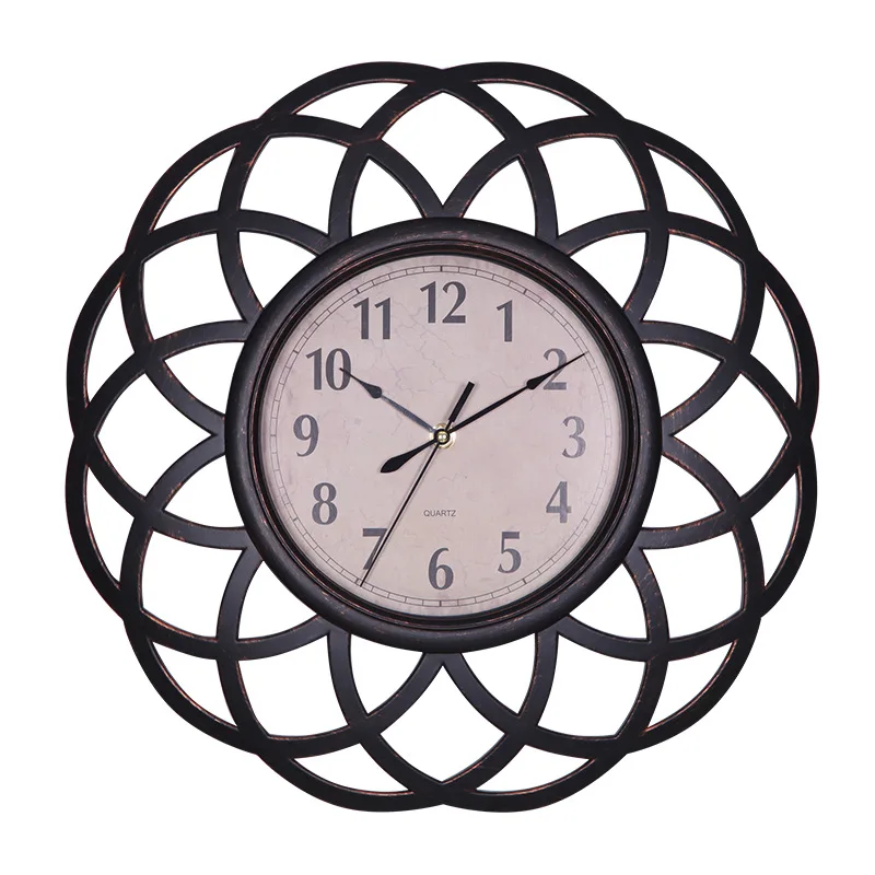 

10 Inch Retro Pointer Wall Clock European Living Room Decoration Mute Quartz Clock Creative Wall Decoration 25.5cm Wall Clock