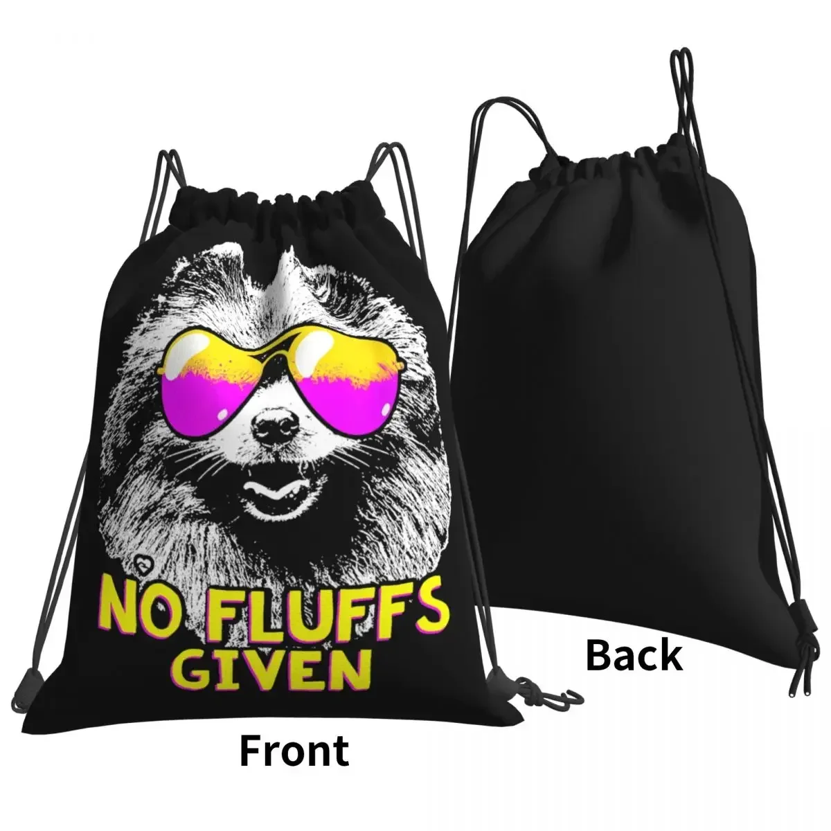 Pomeranian No Fluffs Drawstring Bags Gym Bag Bookbag Backpack Sports Bag Riding Backpack