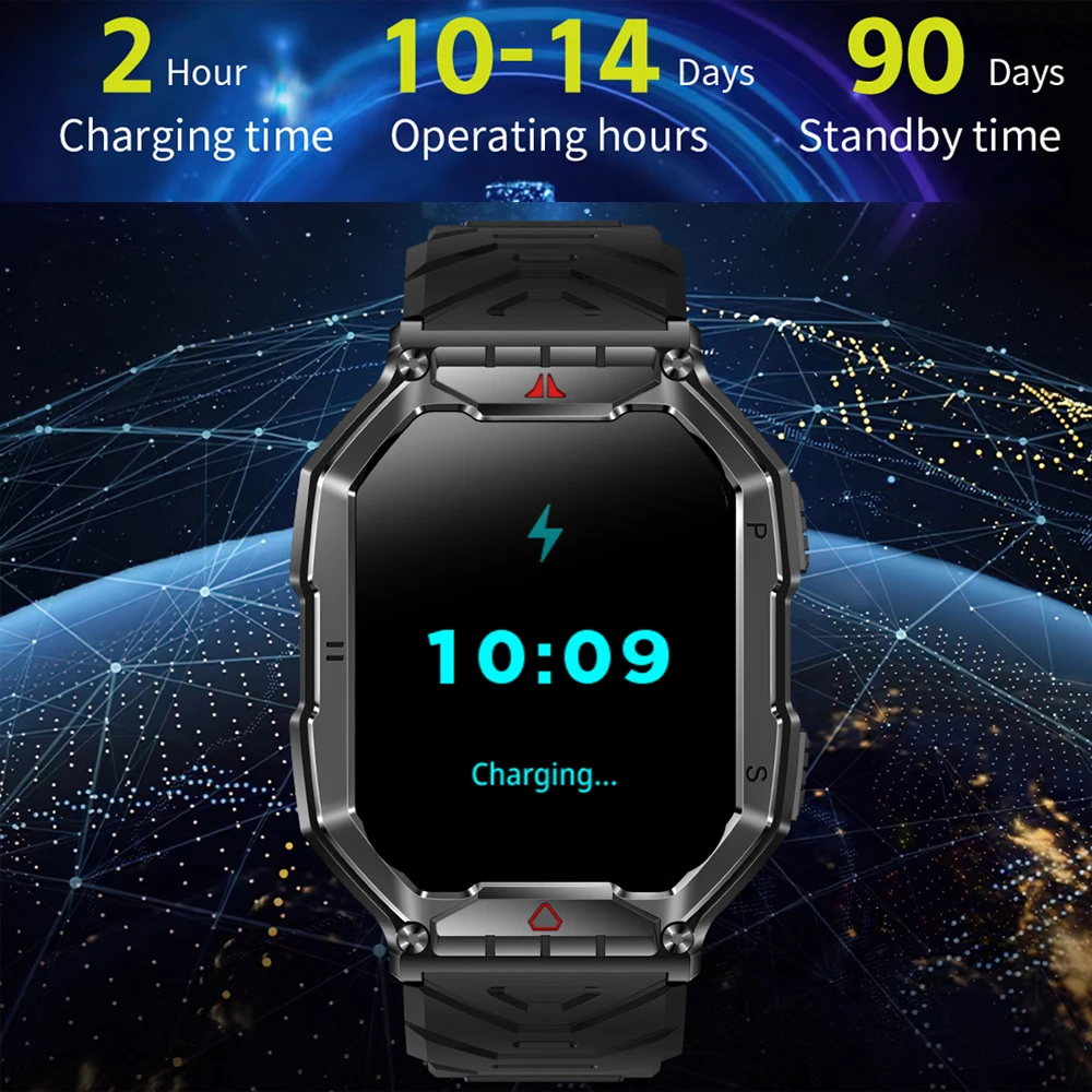 For Xiaomi Rugged Military GPS Smart Watch Men 650 Mah AMOLED HD Screen Heart Rate Bluetooth Call Waterproof Outdoor SmartWatch