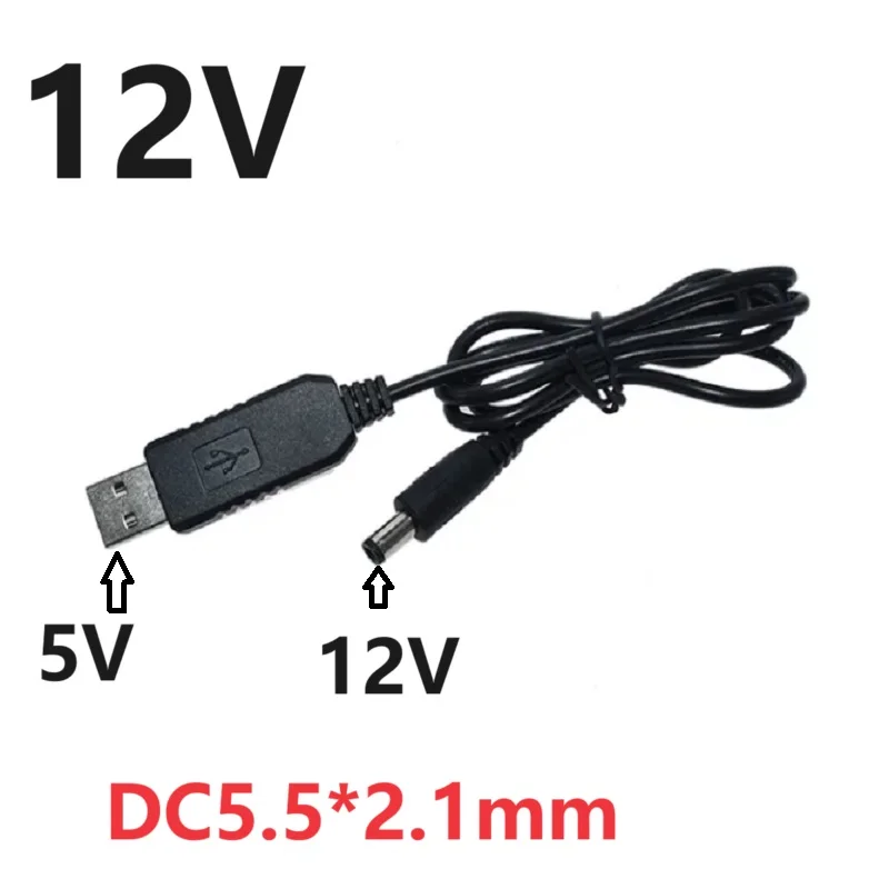 สายเคเบิล USB 5.5x2.1มม. ปลั๊ก DC 5V ไปยัง DC 9V 12V Step Up ตัวจ่ายไฟ Boost line Step Up โมดูลตัวเชื่อมต่ออะแดปเตอร์