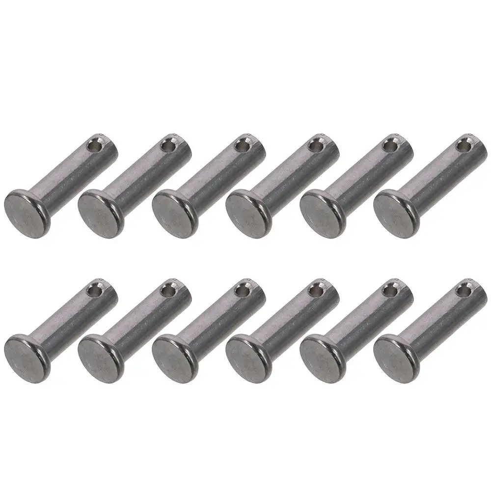 

12Pcs 20/25/30/35/40/45/50/55/60mm Single Hole Clevis Pins T Shape 304 Stainless Steel Silver Tone Link Hinge Pin M8 Flat Head