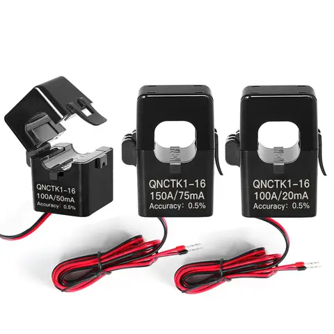 Clamp CT Current Transformer QNCTK1-16 100A 50mA 50A 25mA 100A 40mA 50A 20mA Open Current Sensor Split Core Current Transformer
