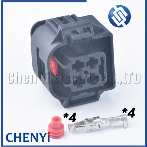 Imagen 1 del producto Conector de bobina de encendido impermeable para coche, color negro, 4 pines, pedal de acelerador, enchufe del sensor para Peugeot 206 207 Citroen C2 C4
