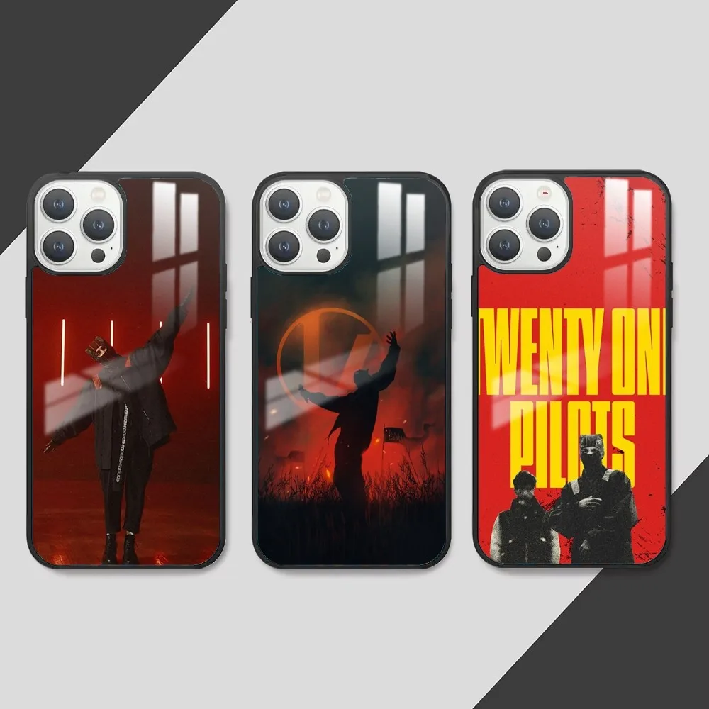 T-Twenty one pilots Phone Case For iPhone 16 15 14 13 12 11 Pro Max Plus Mini PC Fashion High Quality mirror phone case