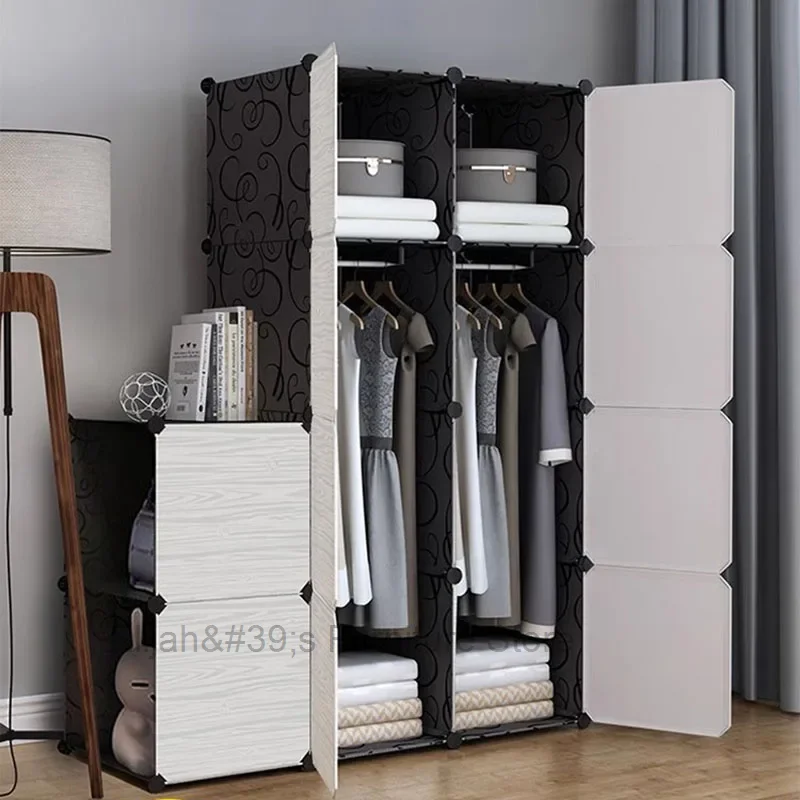 Simple Cabinet Wardrobe Partitions Clothes Storage Organizer Closet System Cube Kids Display Door Guarda Roupa Salon Furniture