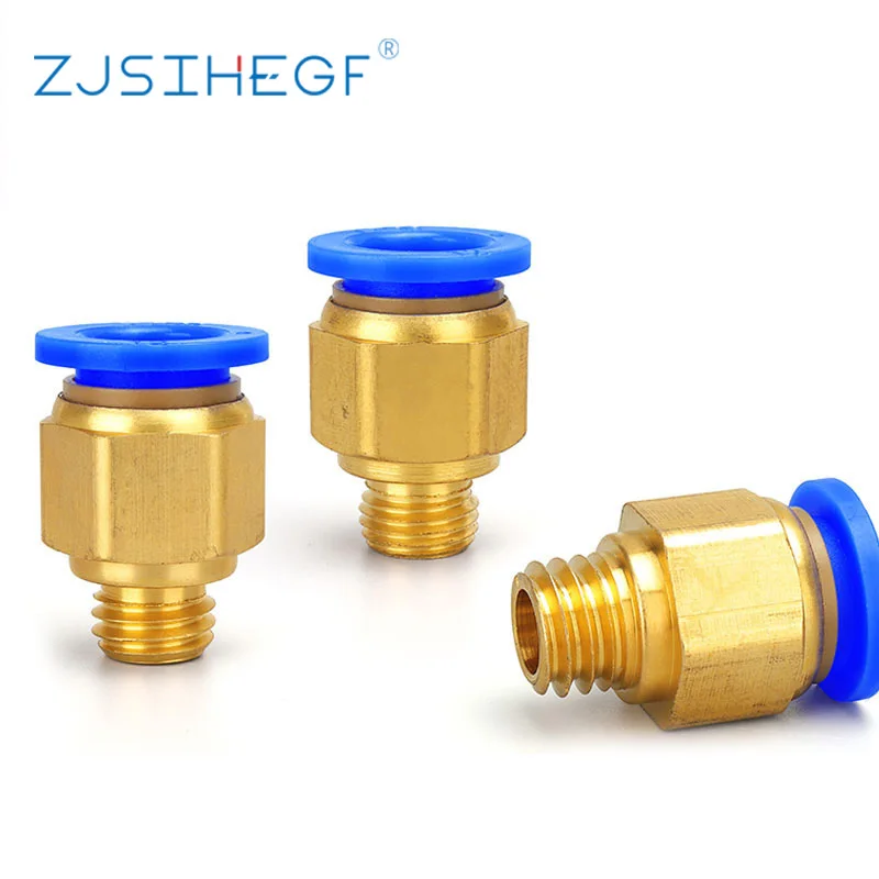 10pcs BSPT PC6-01/PC6-02/PC8-02/PC4-m5/PC10-02 Air Connectors Male Hose Straight Push In Fittings Pneumatic Connector