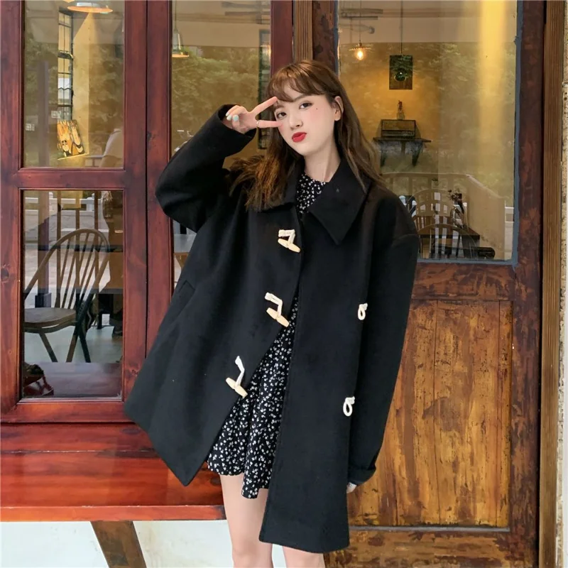 

Black Blends Korean Preppy Style 2023 for Lady Casual Solid Ins All-match Tender Long Sleeve Hot Sale Autumn Minimalist Student