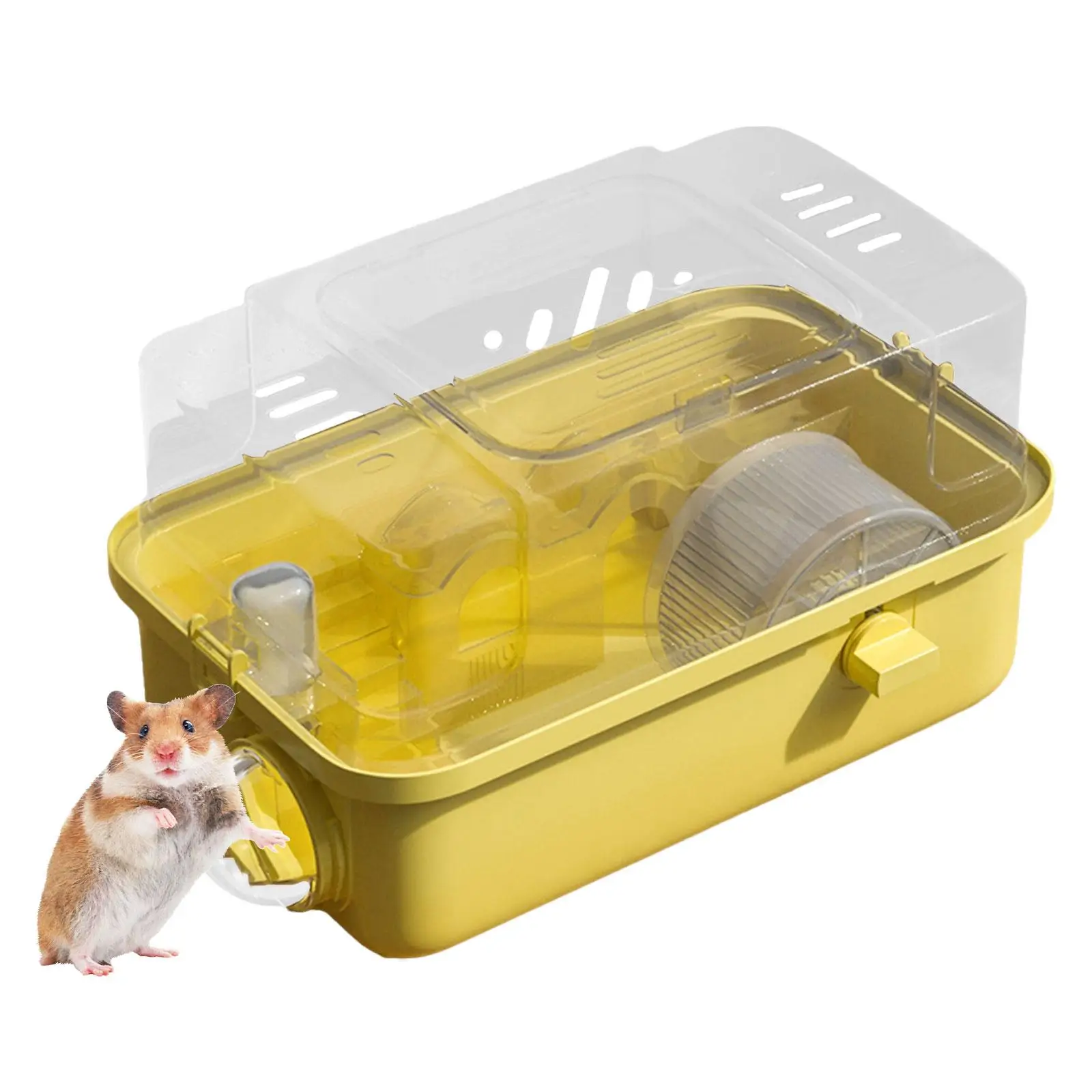 Grande gaiola de hamster com tampa transparente, casa de habitat de hamster para coelho, gerbils, ouriço, ratos, animais pequenos, suprimentos