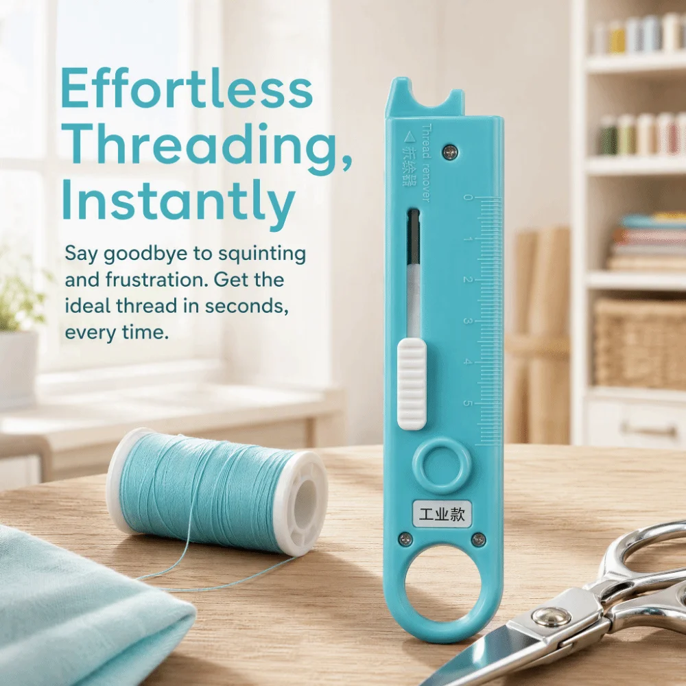 Multifunctional Automatic Needle Threader Handheld Portable Sewing Tool Magnifying Glass Precision Quick Threading Tool