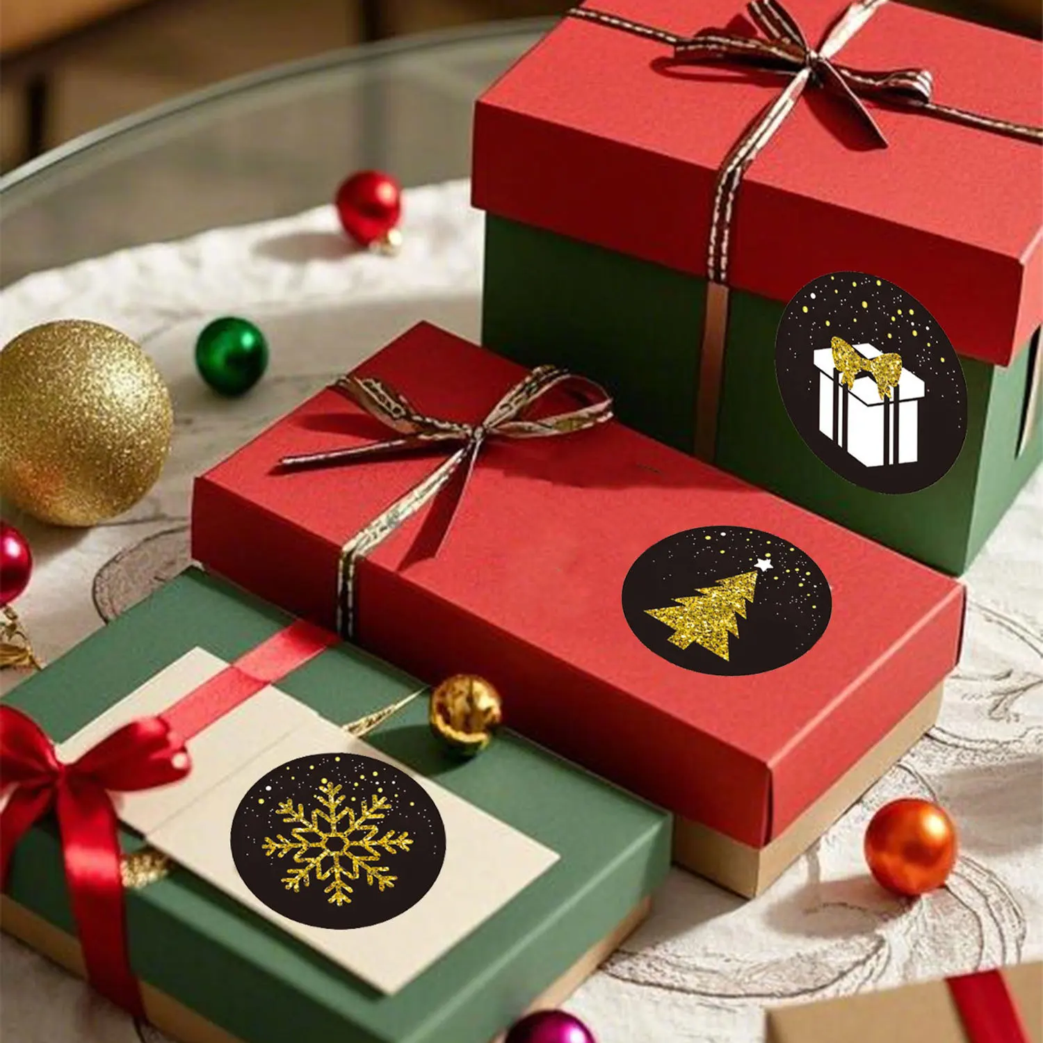 Christmas Tree Stickers Snowflake Seal Stickers For Envelopes Gift Sealing Packaging