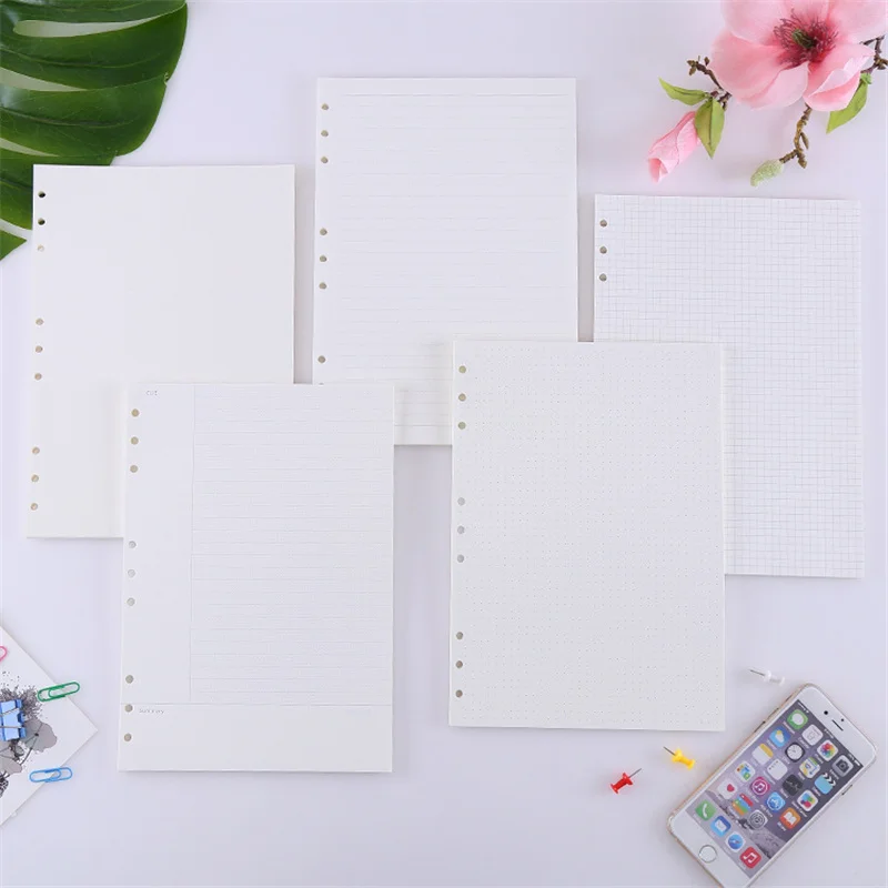 B5 9 Holes Loose-Leaf Notebook Refill Spiral Binder Paper Index Inside Page Dot Grid Blank Connell Stationery