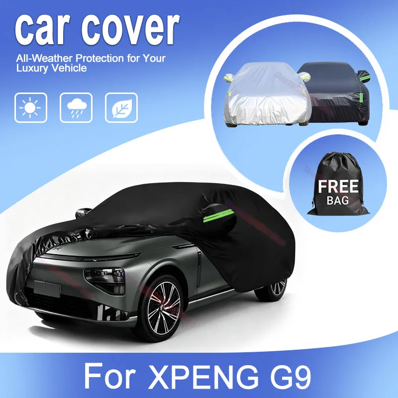 For XPENG G9 All-Season Oxford Cloth Car Cover Outdoor Waterproof Anti-UV Rain Snow Dust Auto Accessories