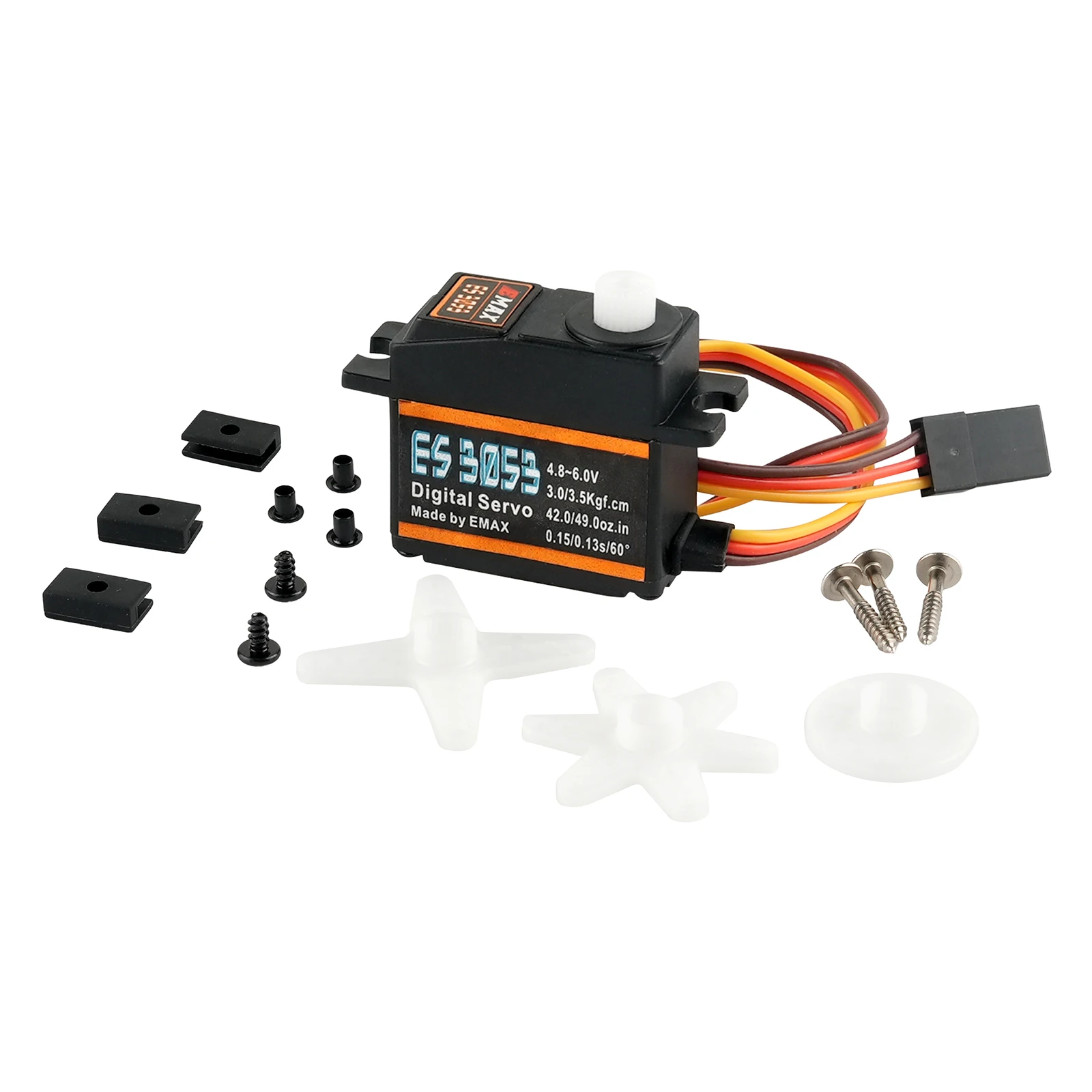 

EMAX ES3053 17g 3.5kg Torque 0.13sec 23T Plastic Gear Mini Digital Servo For RC Airplane Helicopter ES3153 upgrade Micro Servos