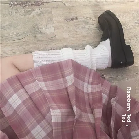 

Красная юбка в клетку цвета малины, японская юбка в стиле колледж, женская юбка средней длины, милая юбка А-силуэта