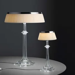 Nordic Crystal Table Lamp Fabric Shade Desk Light for Living room bedroom study Hotel Decor Home led Transparent Table light
