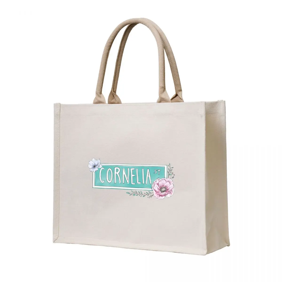 

Watercolor Floral Cornelia Street Sign NYC Palette Tote Bag Cloth bags hand bag tote bags aesthetic