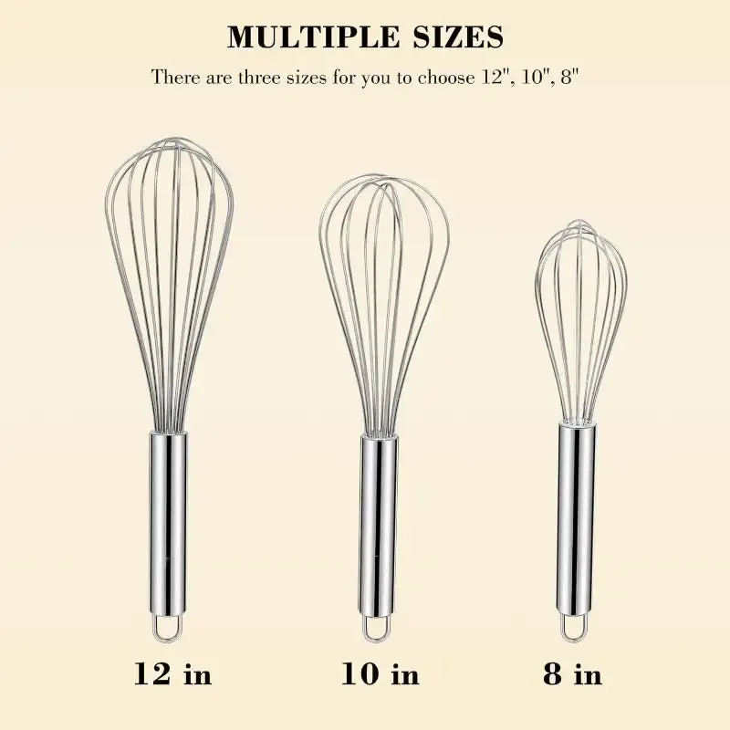 Stainless Steel Whisk Set 8