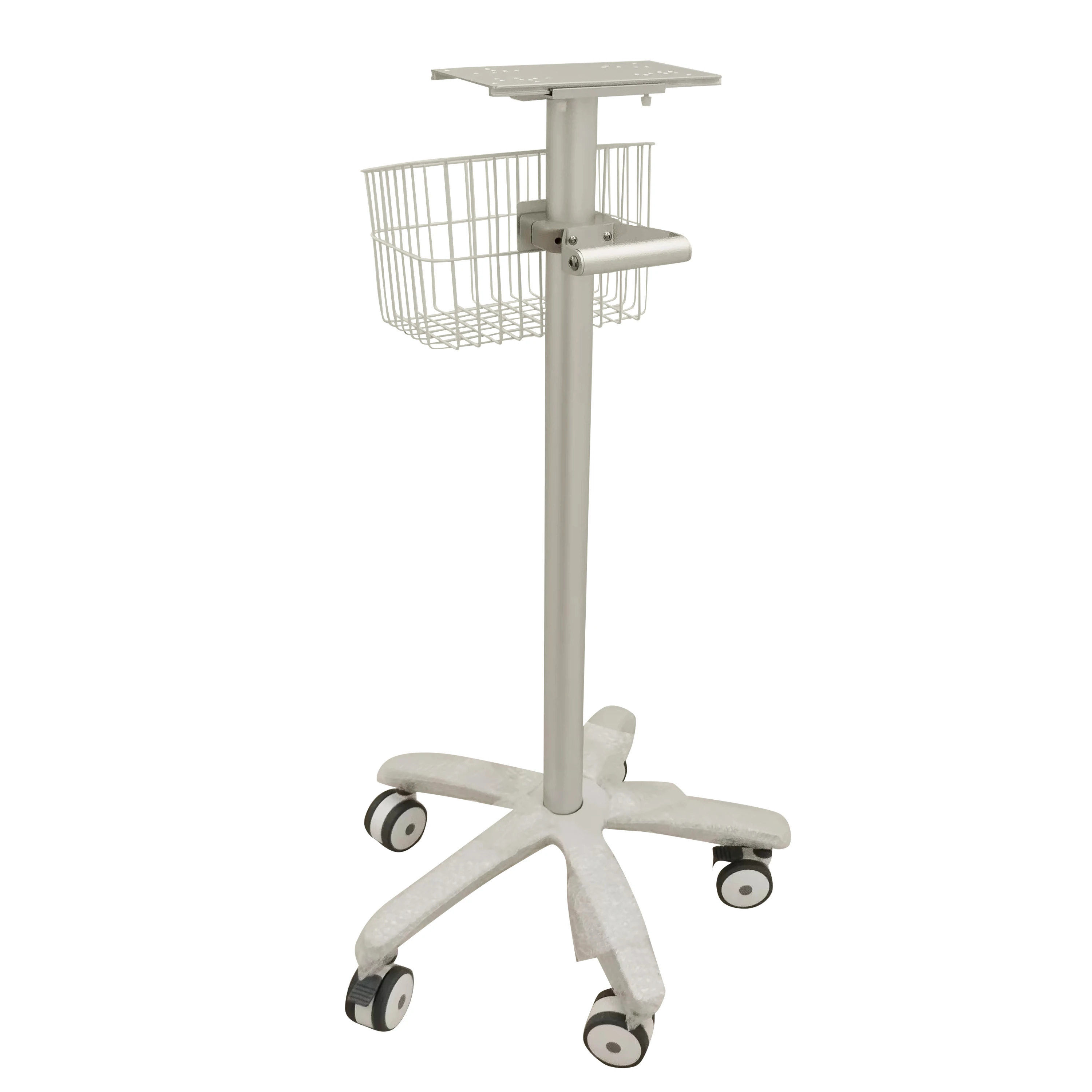 Portable 100cm Hospital Furniture ICU Patient Vital Sign Monitor Trolley with Silent Wheels and Comfortable Handle