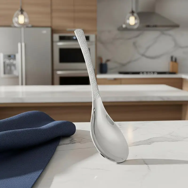 2Pcs Stainless Steel Spoons Dessert Fruit Spoons For Home And Restaurant Soup Ladle Home Kitchen Essential Tools