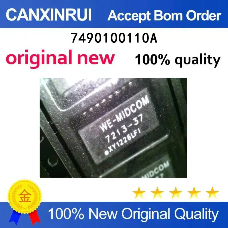 

(5-100 Pieces) 7490100110A Pulse Transformer 350UH 10/100 Base-T SMD Brand New Original