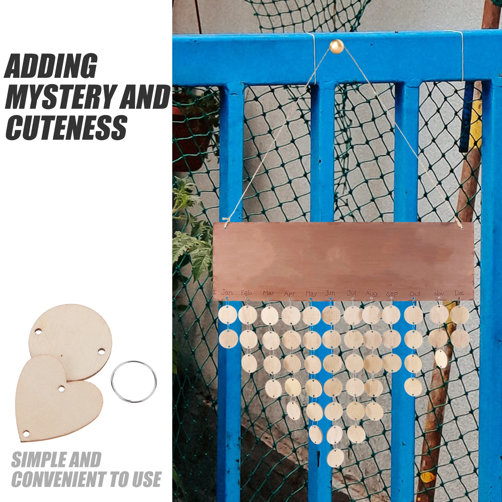 

120pcs Wooden Hanging Accessories 60 Round Slices 120 Iron Loops For Birthday Reminder Wall Decor Crafts Hanging