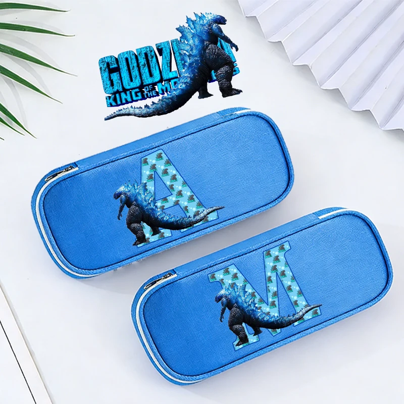

Godzillas Student Pencil Case Cute Letters Anime Movie Print Kids Pencil Bag Back School Stationery Storage Bag Boys Kawaii Gift