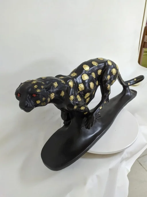 [VIP] Cheetah. Hitam, Gold. Dekorasi Rumah. Koleksi Kerajinan Patung Figur Resin Dada Hadiah Model. Lapisan Perunggu