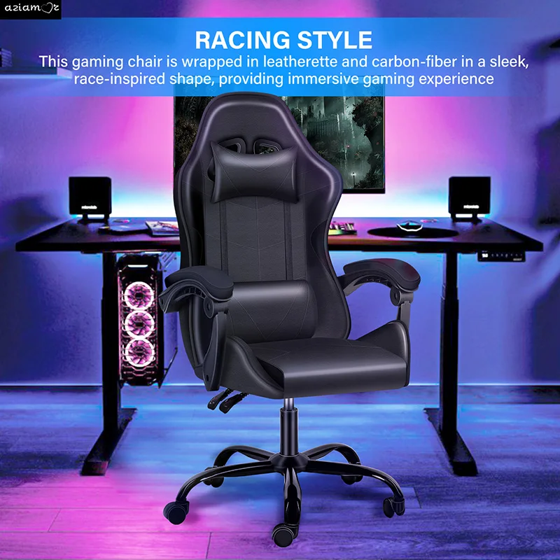 YSSOA Racing Video Backrest and Seat Height Recliner Gaming Office High Back Computer Ergonomic Adjustable Swivel Chair, Without